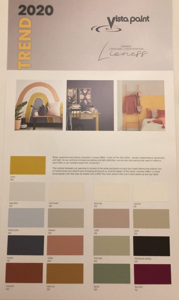 Vista Paint 2020 Color Trend Collection. All Los Angeles Painting Company, Inc.