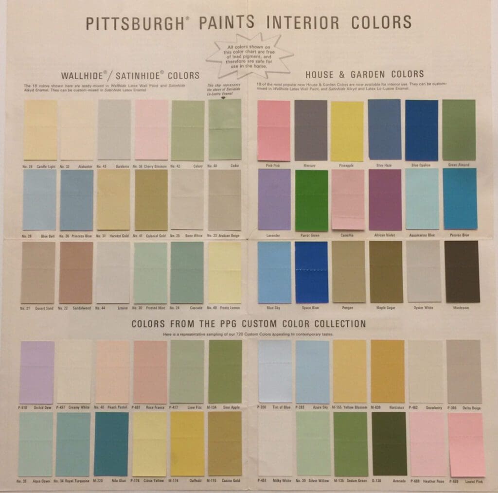 Pittsburgh paints colors of 1971