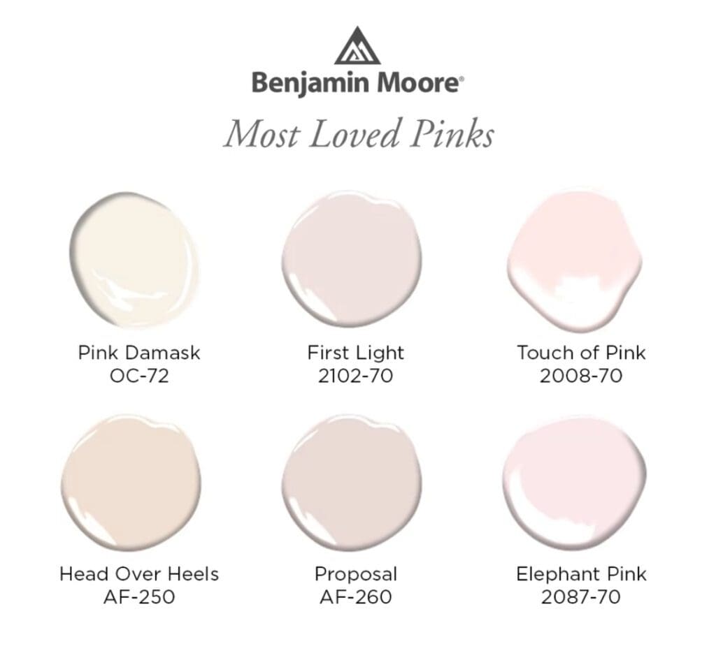 Benjamin Moore popular pinks