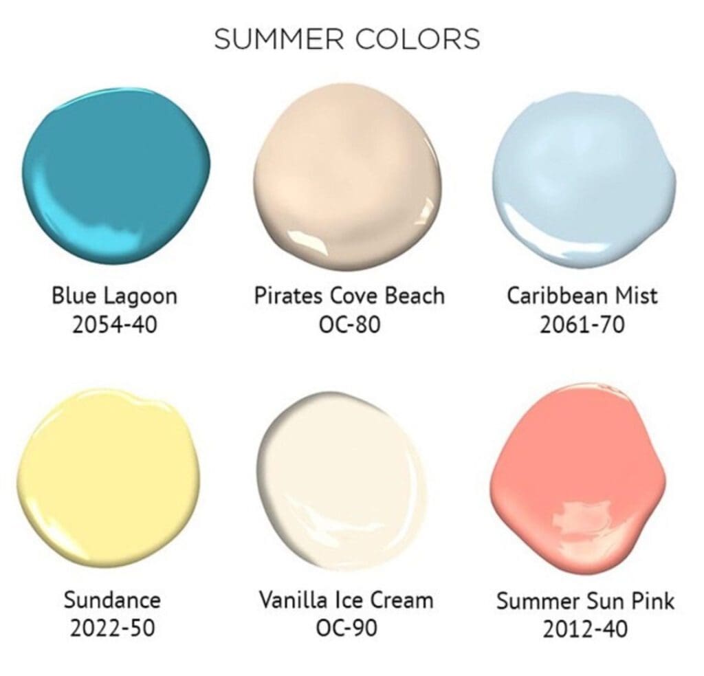 Benjamin Moore Summer Inspired Paint Colors.