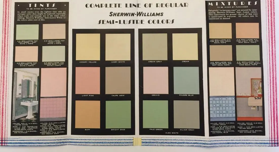  Sherwin  Williams  Vintage Color Chart  All Los Angeles 