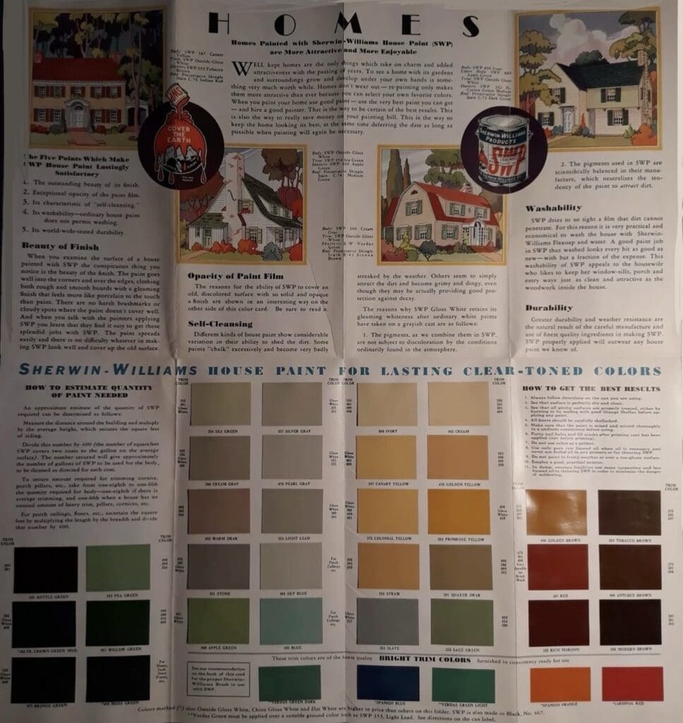 1930's Exterior Color Chart.