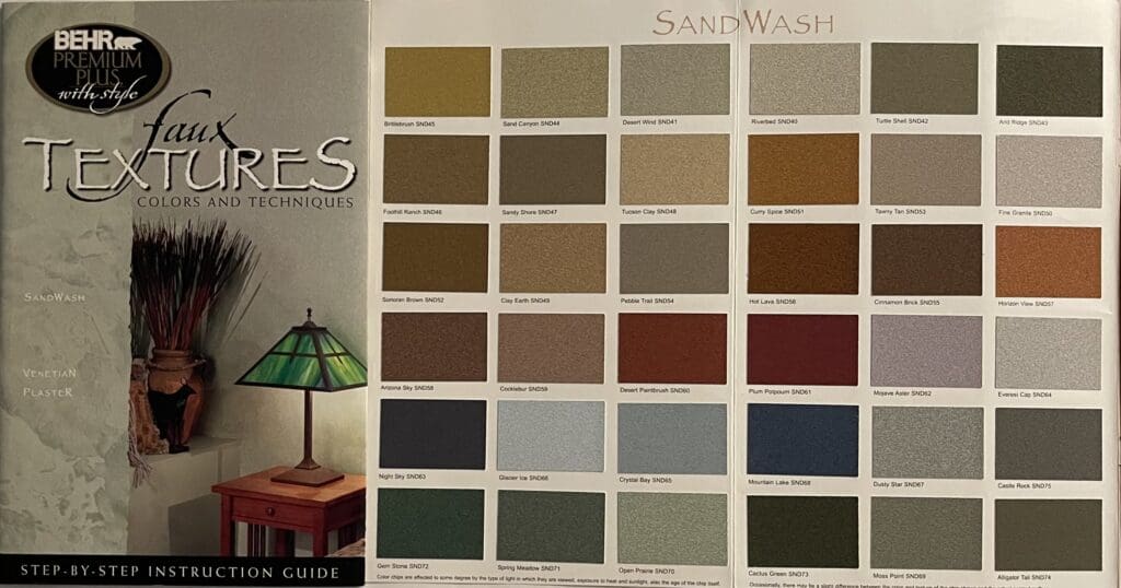 SandWash Technique Color Chart