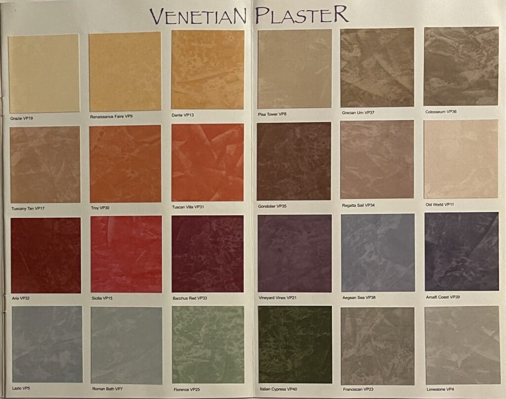 2002 Behr Venetian Plaster Color Palette.