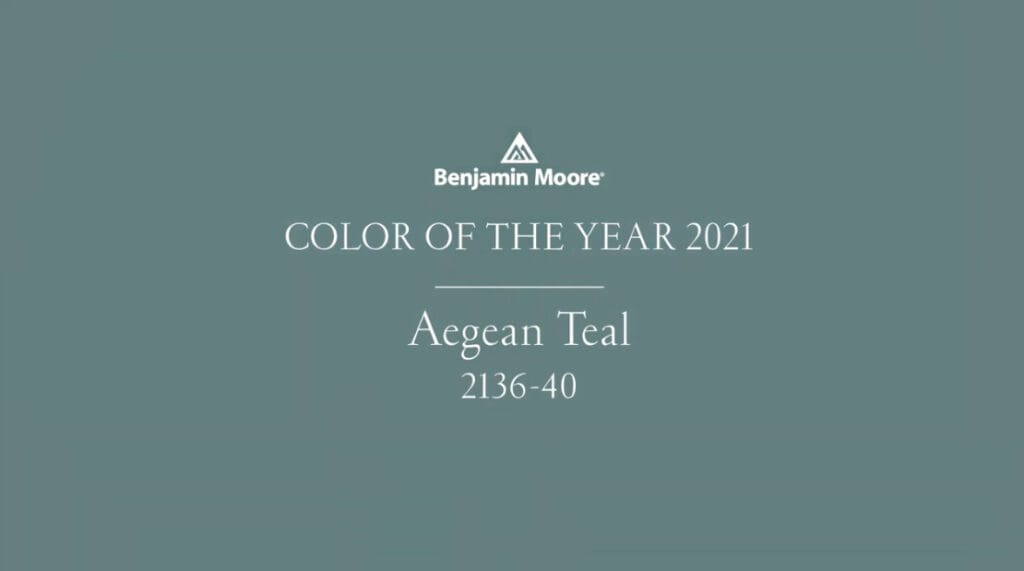 Benjamin Moore 2021 Color of the Year Aegean Teal.