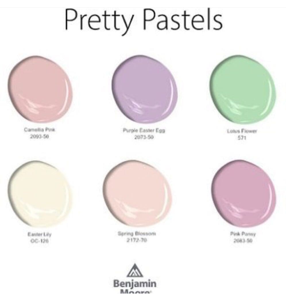 Benjamin Moore Pretty Pastel Paint Colors.