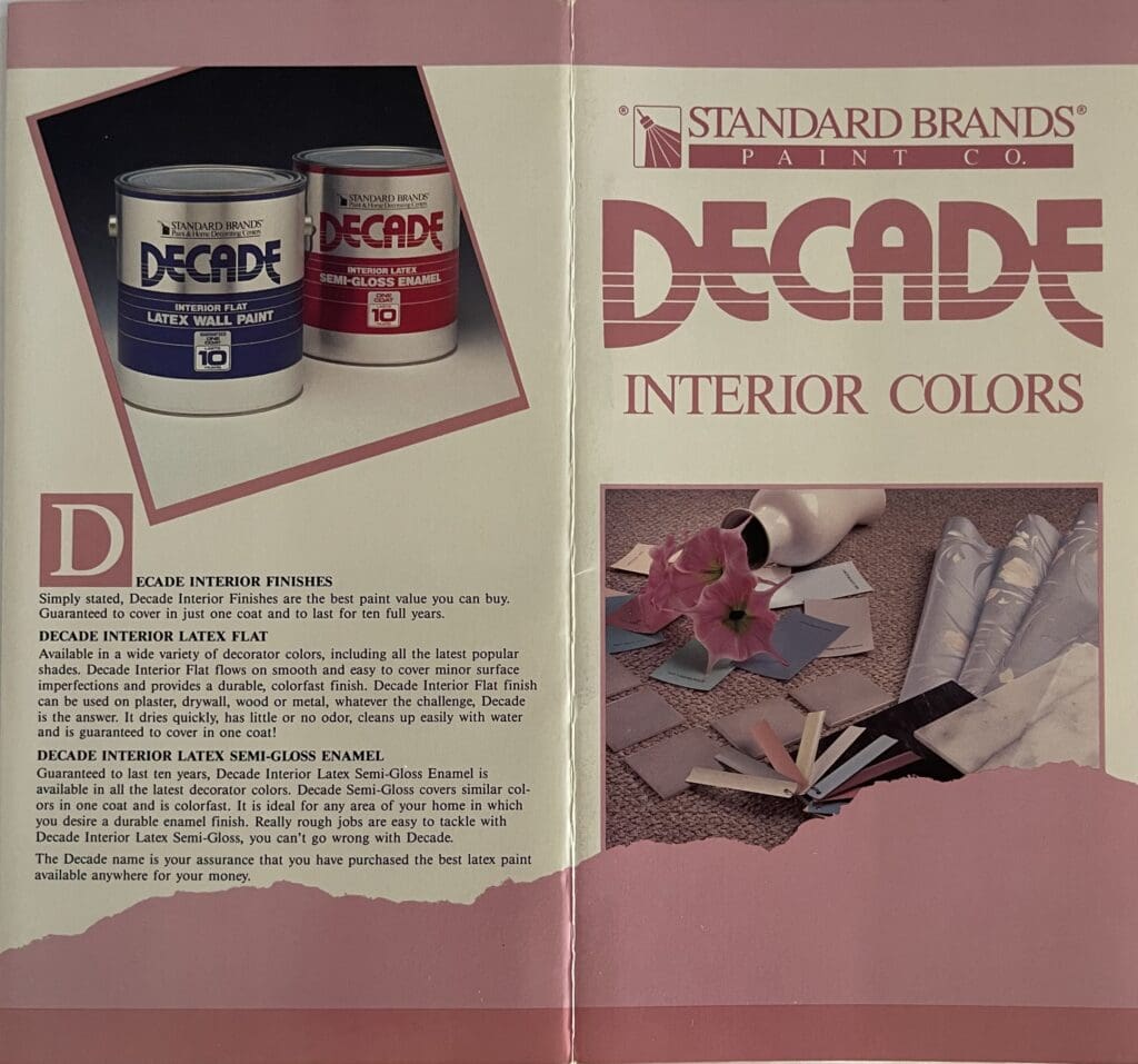 Front and Back of Decade Color Chart.