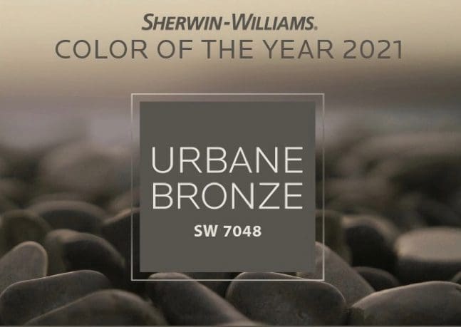 Sherwin Williams 2021 Color of the Year Urbane Bronze.