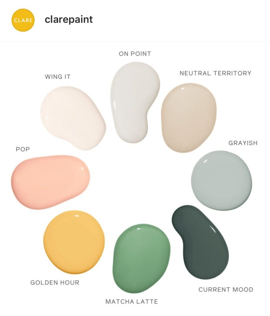 Clare Paint 2021 Trending Color Palette