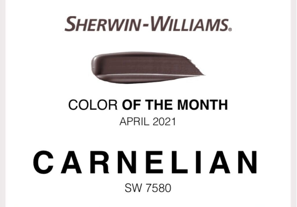 Sherwin Williams Color of the Month April 2021 Carnelian