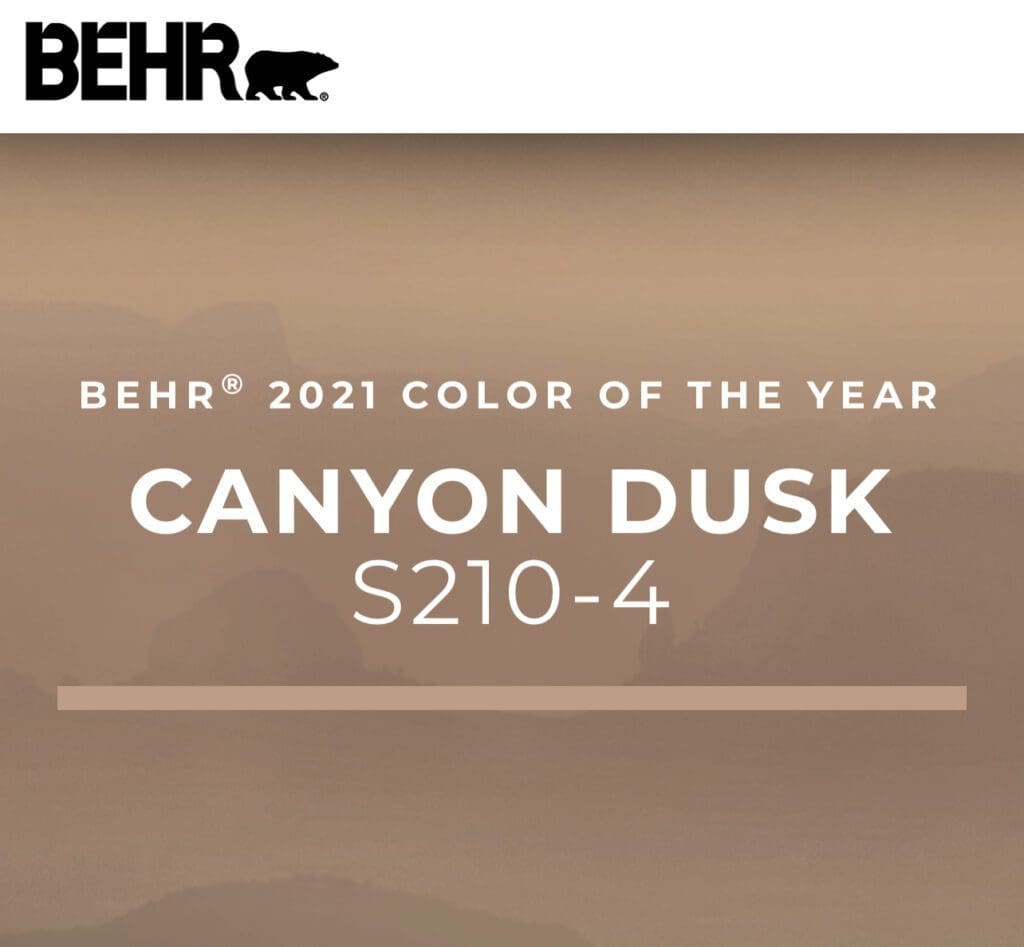 Behr Paint 2021 Color of the Year Canyon Dusk. All Los Angeles Painting Company