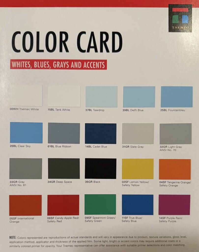 Tnemec Whites, Blues, Grays & Accents