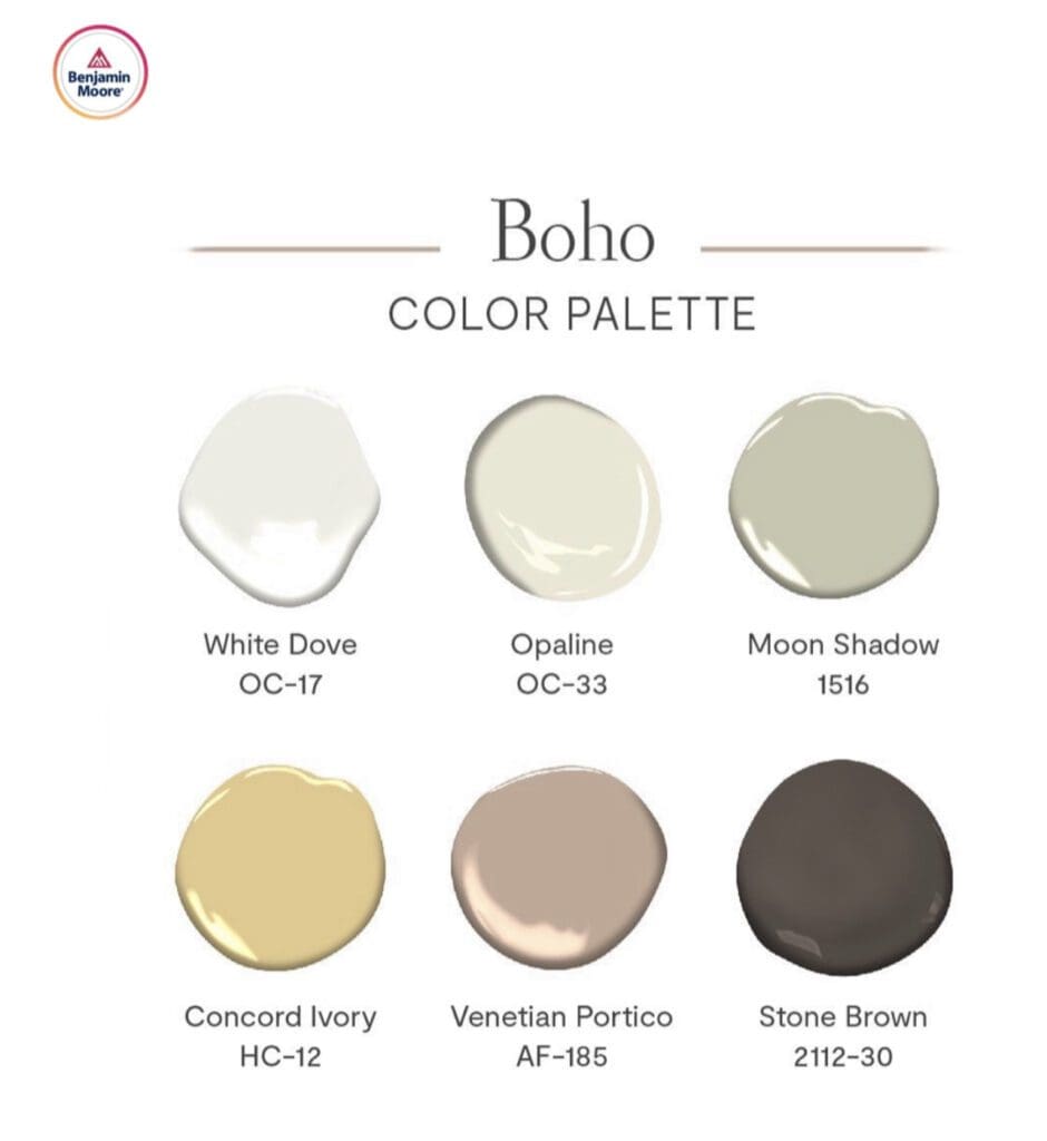 Benjamin Moore Boho Color Palette.