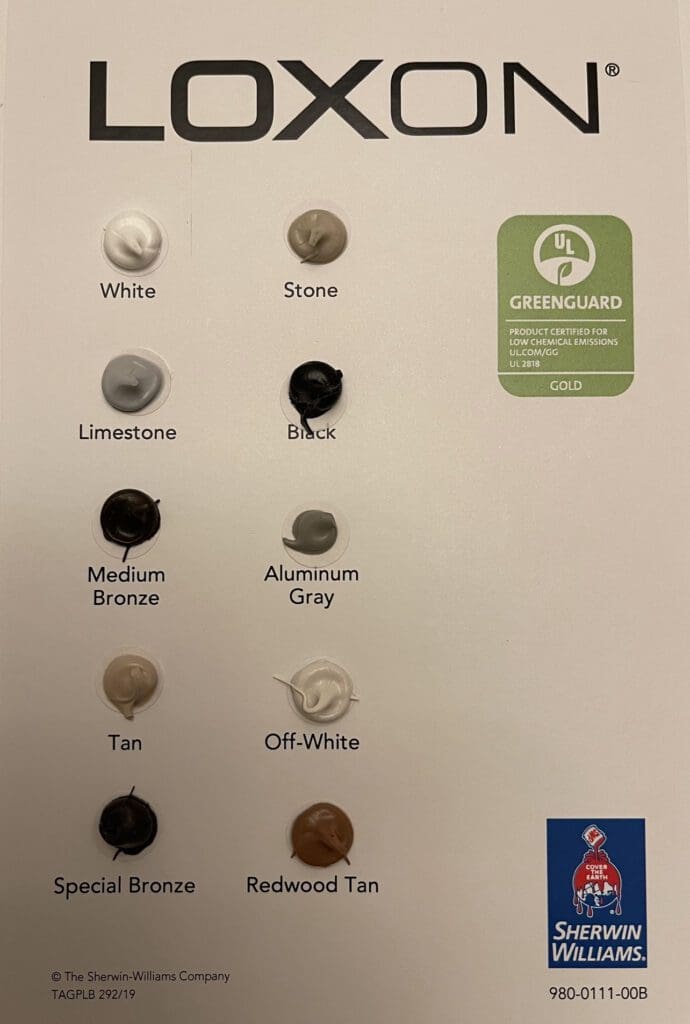 Loxon Polyurethane Sealants Color Chart