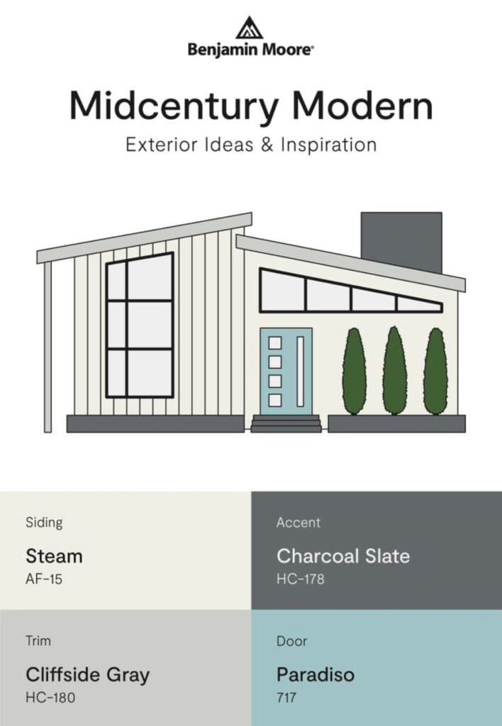 Mid Century Modern Paint Color Inspiration Ideas.