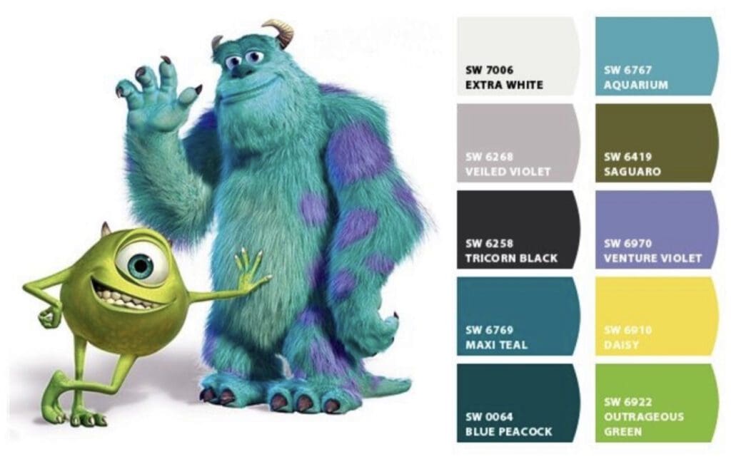 Sherwin Williams Monsters Inc. Paint Colors