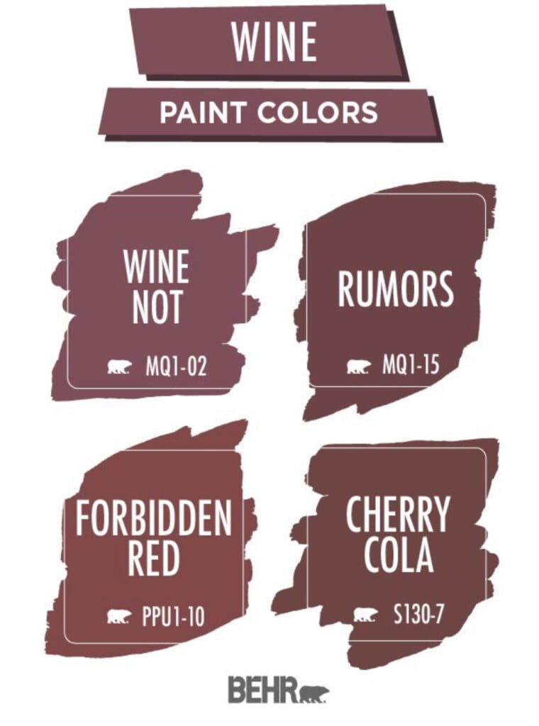 Behr Wine Paint Color Palette.