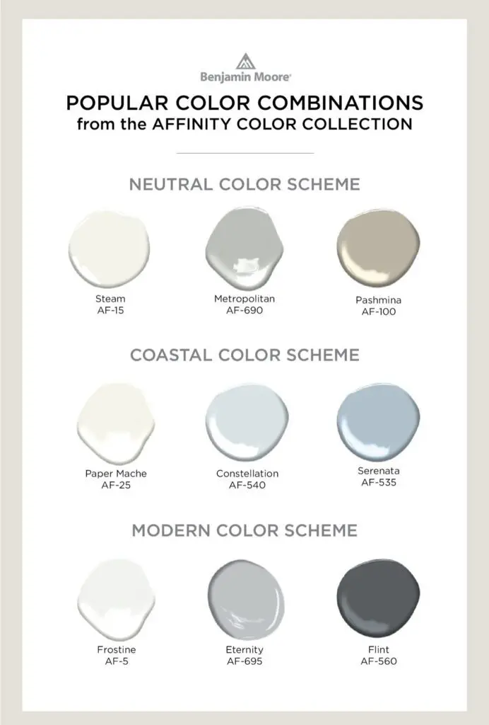 Popular Benjamin Moore Affinity Color Combinations