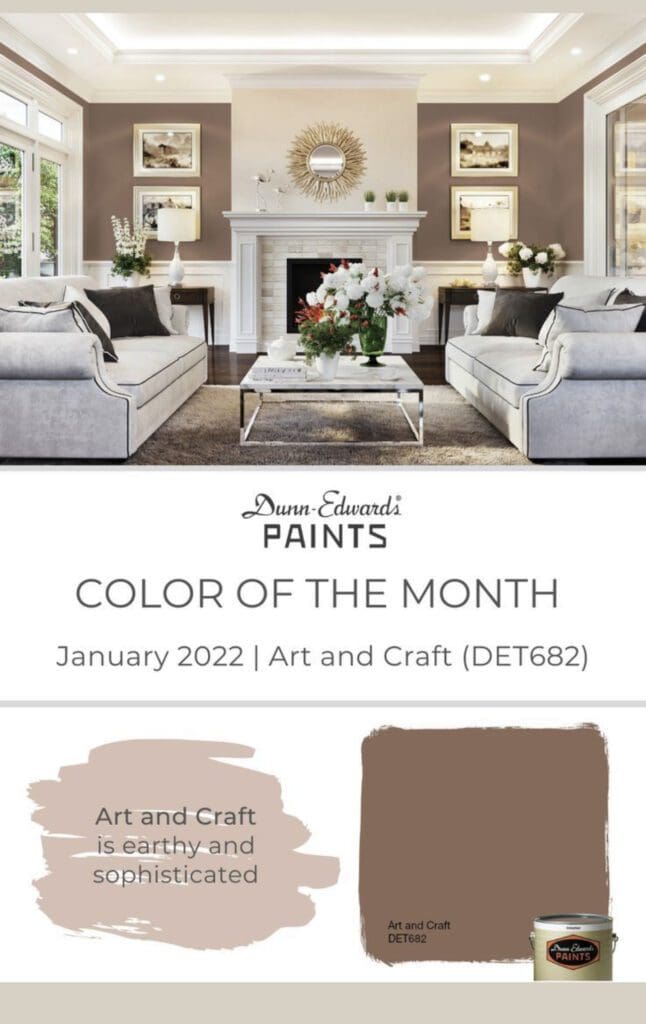 Dunn Edwards January 2022 Color of the Month | Art and Craft. All Los Angeles Painting Company, Inc.