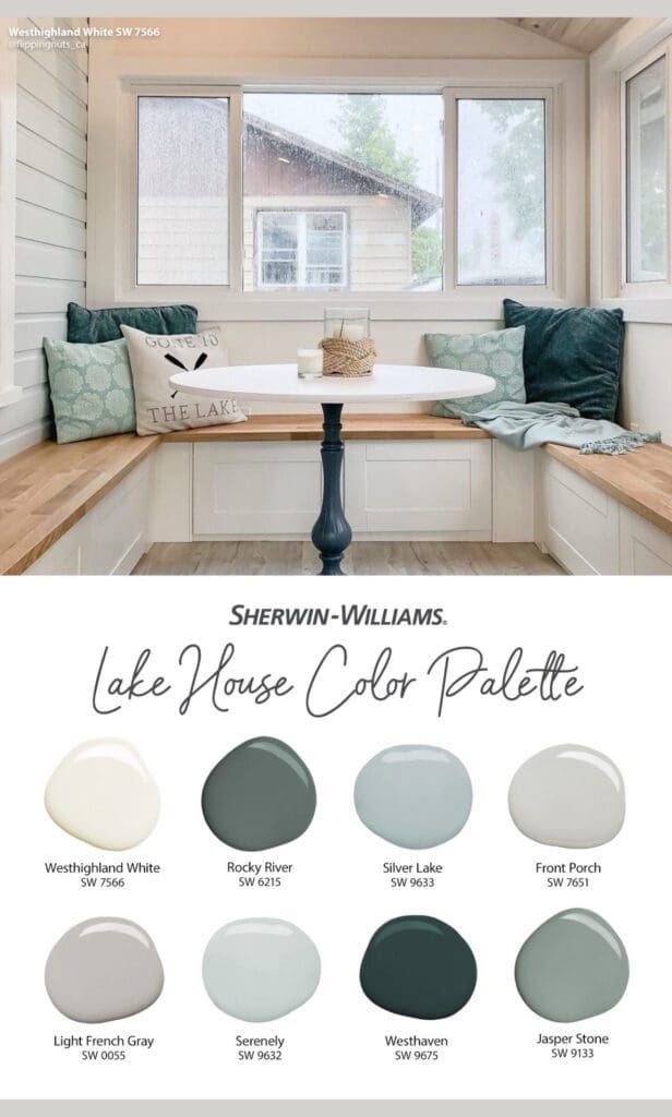 Sherwin Williams Lake House Paint Color Palette.