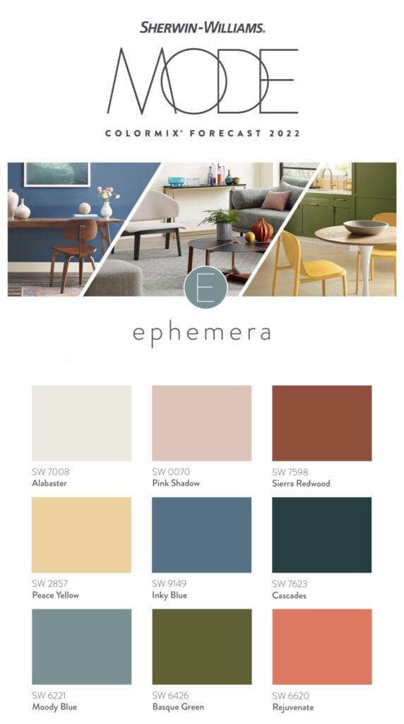 Sherwin Williams 2022 Ephemera Paint Color Collection. All Los Angeles Painting Company, Inc.