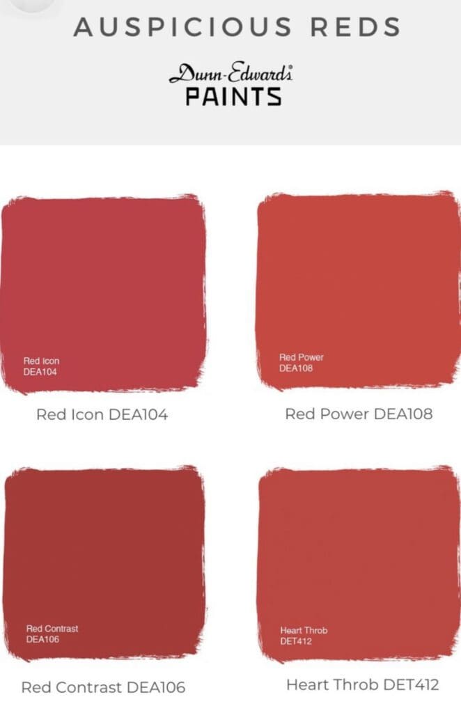 2022 Chinese New Year Paint Colors | Dunn Edwards Auspicious Reds. All Los Angeles Painting Company, Inc.