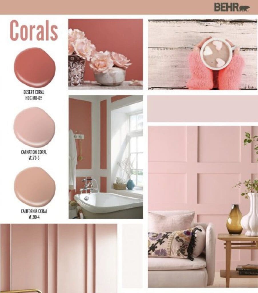 Behr Paint Coral Color Palette. All Los Angeles Painting Company, Inc.