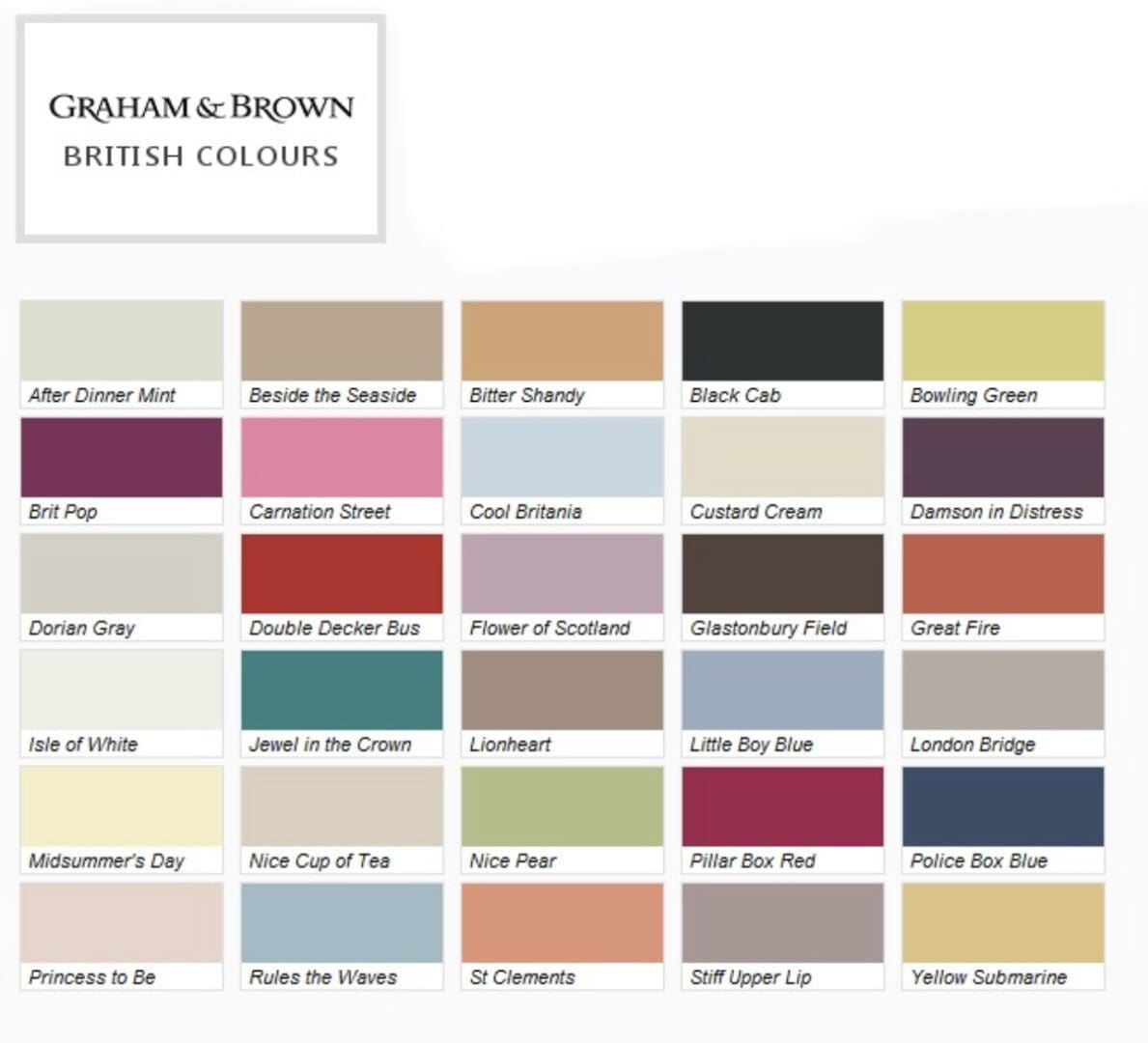 Graham & Brown British Paint Colors