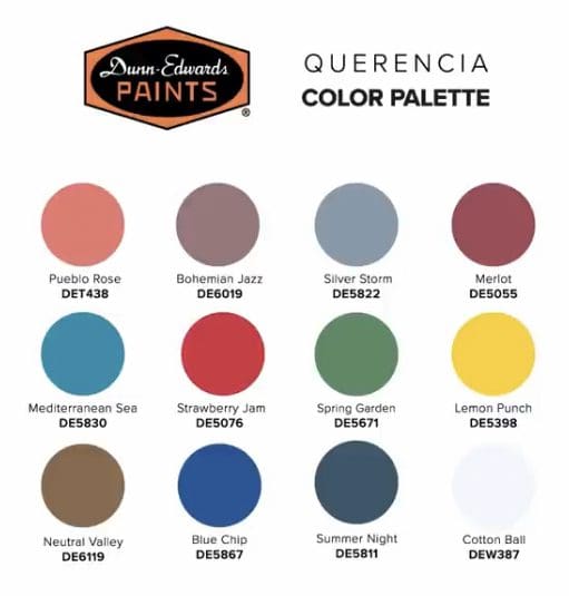 Dunn Edwards Querencia Paint Color Palette. All Los Angeles Painting Company, Inc.