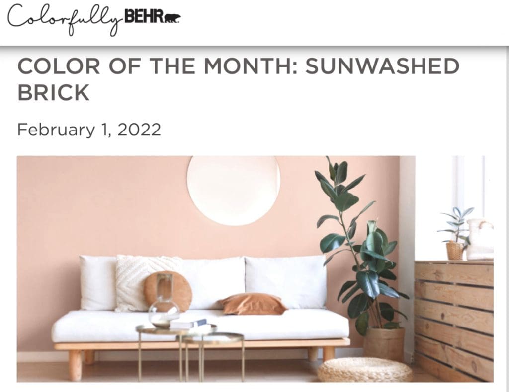 Behr February 2022 Color of the Month | Sunwashed Brick. All Los Angeles Painting Company, Inc.