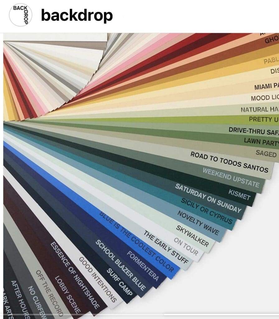 Backdrop Paint Color Collection Fan Deck.