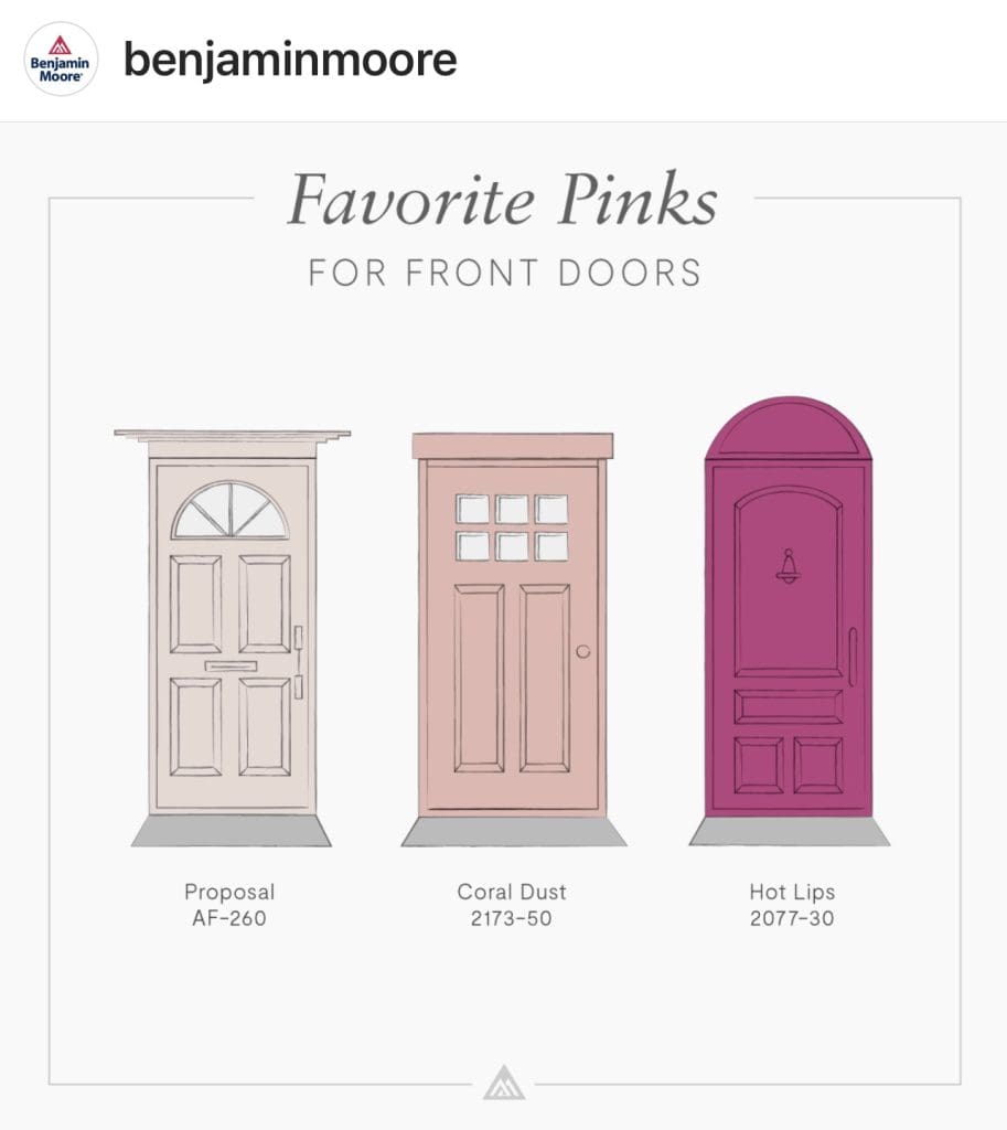 Benjamin Moore Favorite Pink Front Door Colors. All Los Angeles Painting Company, Inc.