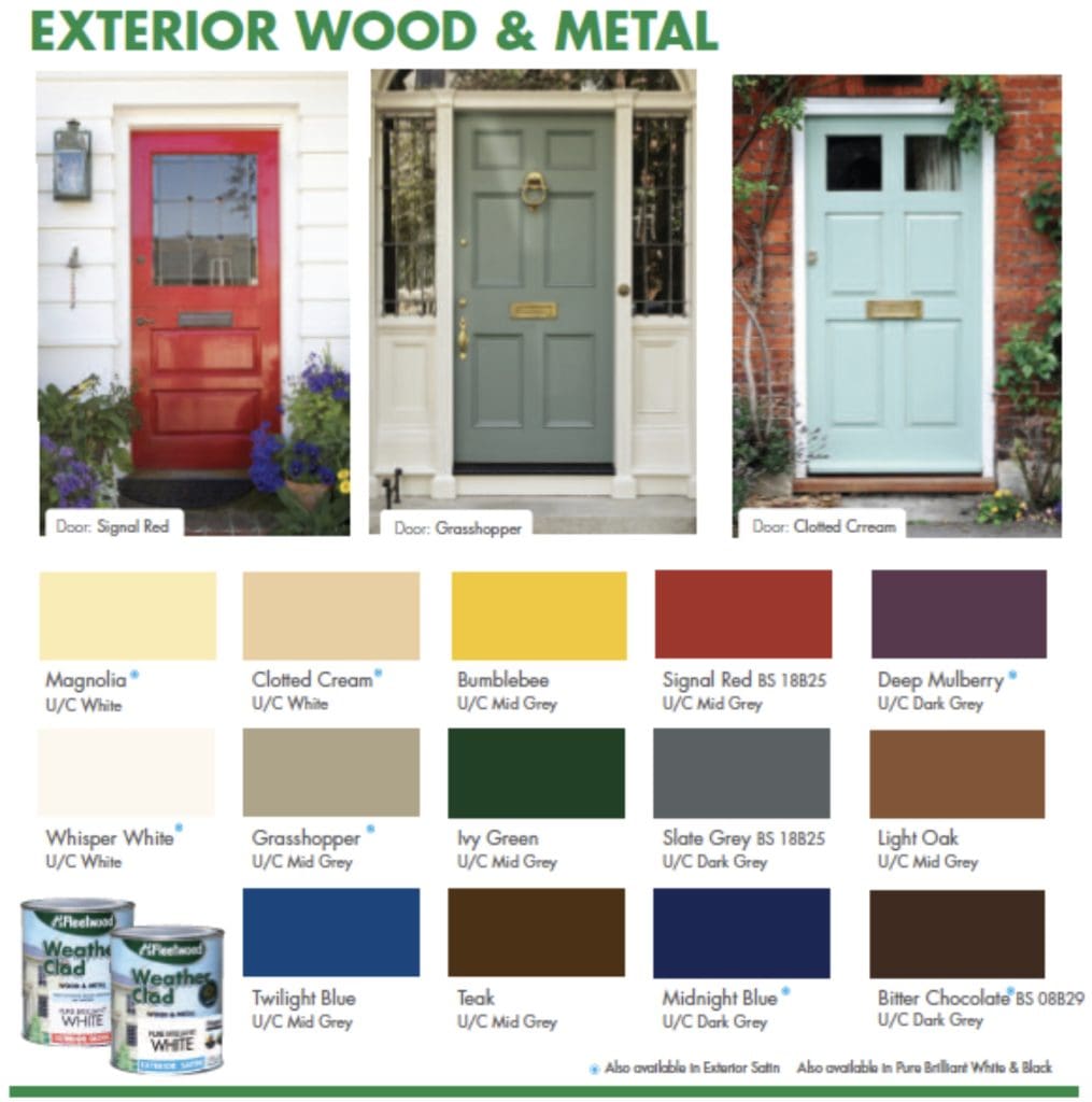 Fleetwood Paint Exterior Wood and Metal Paint Color Chart. All Los Angeles Painting Company, Inc.