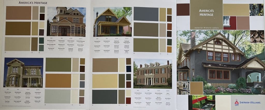 Sherwin Williams America's Heritage Exterior Historic Collection Color Chart. All Los Angeles Painting Company, Inc.