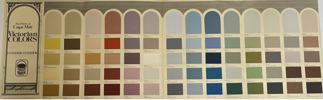 Fuller O'Brien Cape May Victorian Paint Color Palette.