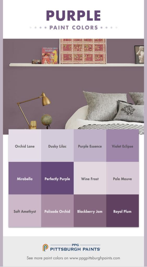 PPG Popular Purple Paint Color Palette. All Los Angeles Painting Company, Inc.