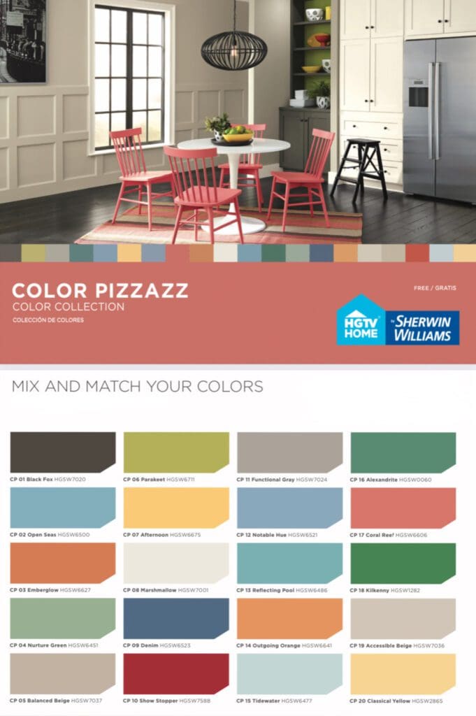 Sherwin Williams HGTV Pizzazz Paint Color Palette. All Los Angeles Painting Company, Inc.