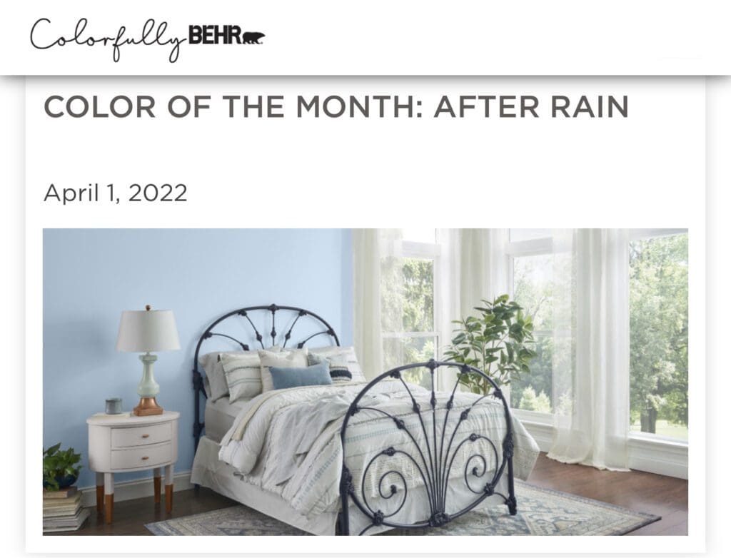 Behr April 2022 Color of the Month | After Rain. All Los Angeles Painting Company, Inc.