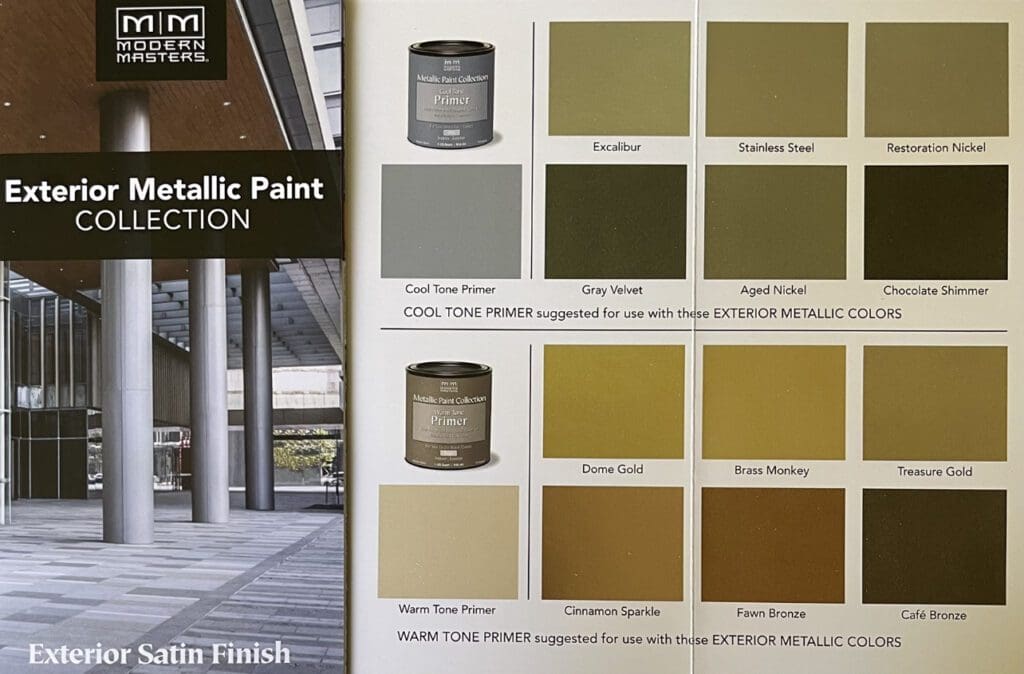 Modern Masters Exterior Metallic Paint Color Palette. All Los Angeles Painting Company, Inc.