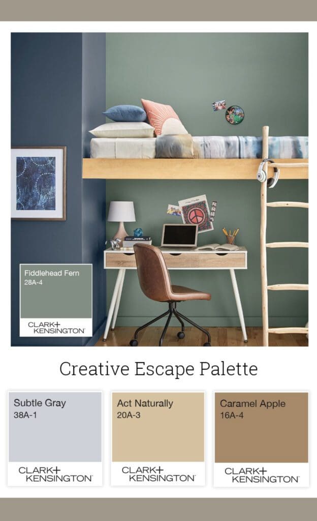 Clark + Kensington Creative Escape Paint Color Palette.