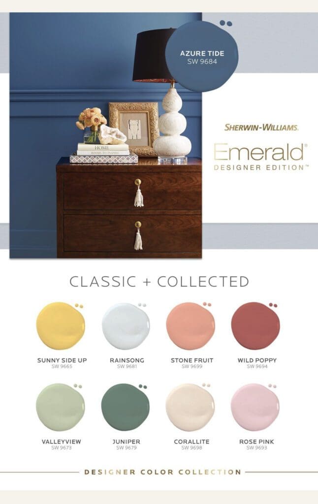 Sherwin Williams Emerald Classic + Collected Paint Color Palette. All Los Angeles Painting Company, Inc.