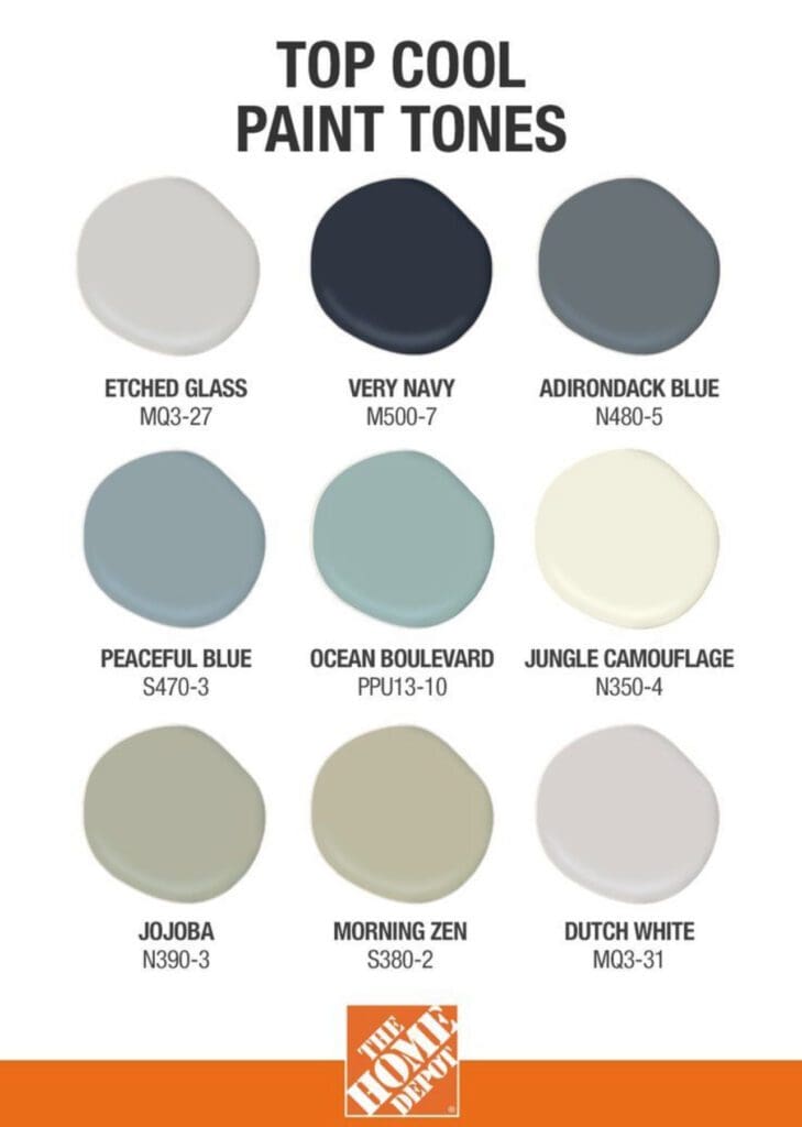 Behr Top Cool Paint Tones.