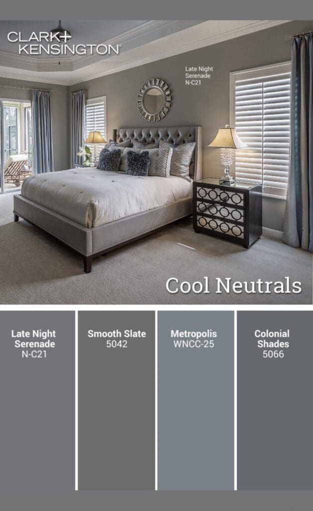 Clark+Kensington Cool Neutral Paint Color Palette. All Los Angeles Painting Company, Inc.