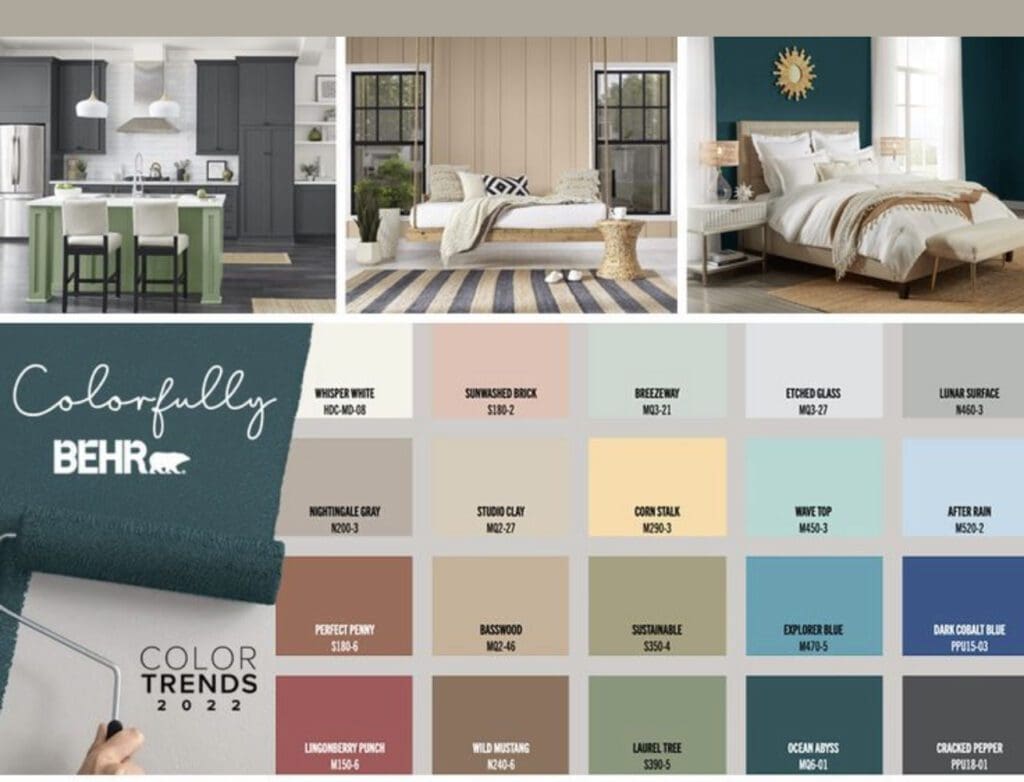 Behr Color Trends Paint Palette 2022.