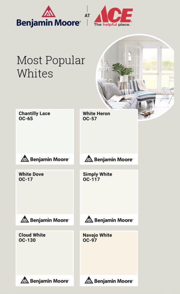 Benjamin Moore Most Popular White Paint Colors.