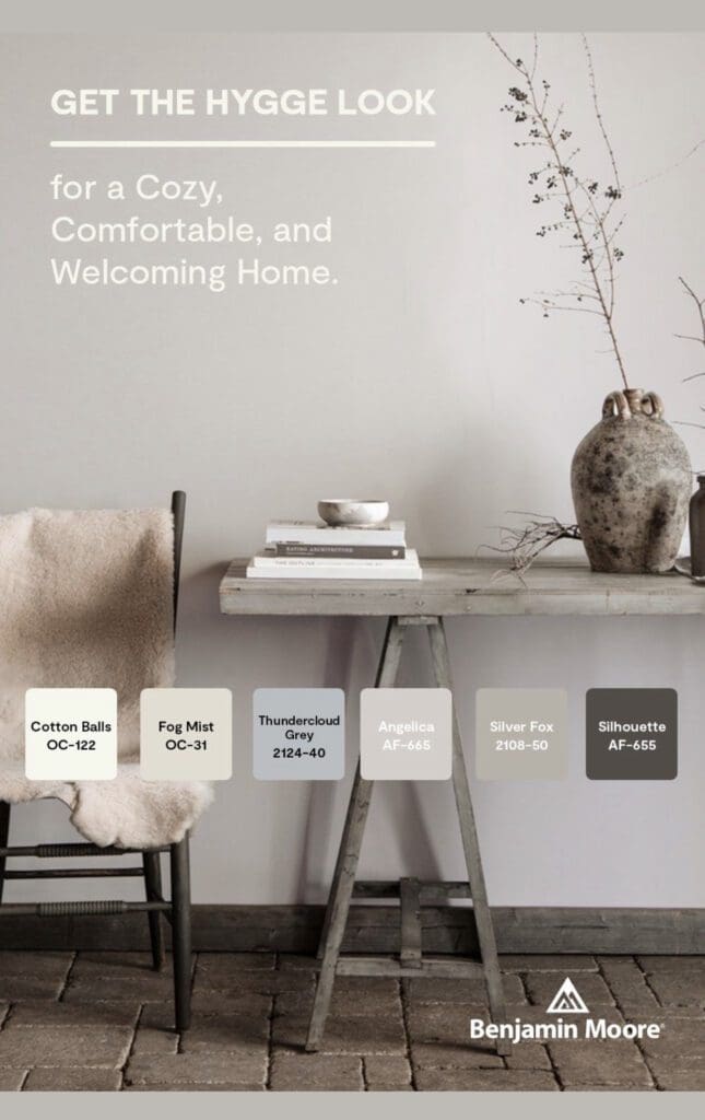 Benjamin Moore Hygge Paint Color Palette. All Los Angeles Painting Company, Inc.