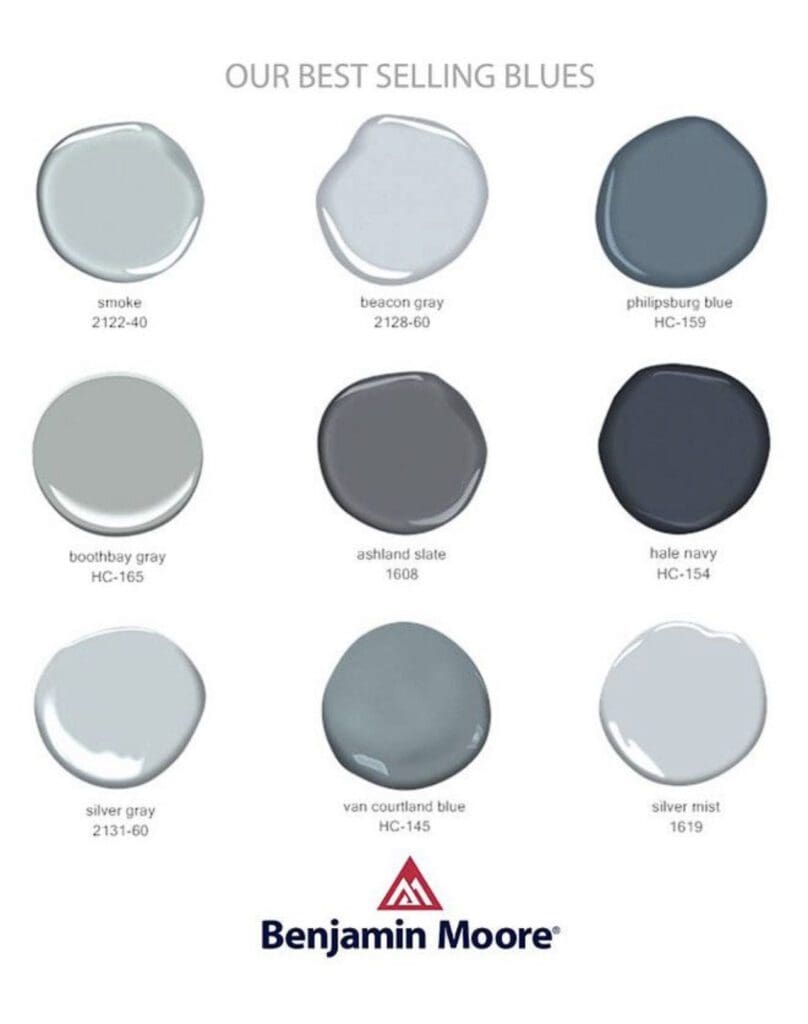 Benjamin Moore | Best Selling Blue Paint Color Palette. All Los Angeles Painting Company, Inc.