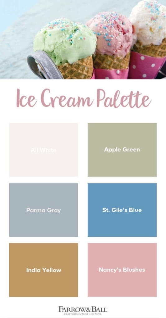 Farrow & Ball | Ice Cream Inspired Color Palette. All Los Angeles Painting Company, Inc.