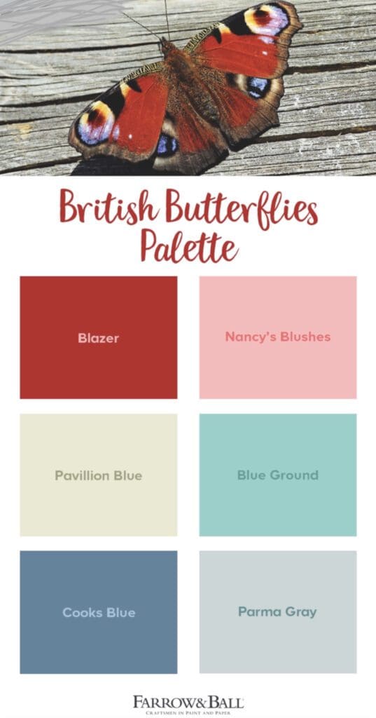 Farrow & Ball | British Butterfly Paint Color Palette. All Los Angeles Painting Company, Inc.