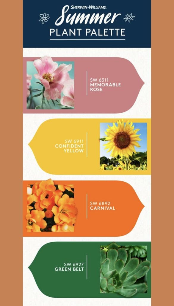 Sherwin Williams Summer Flower Palette